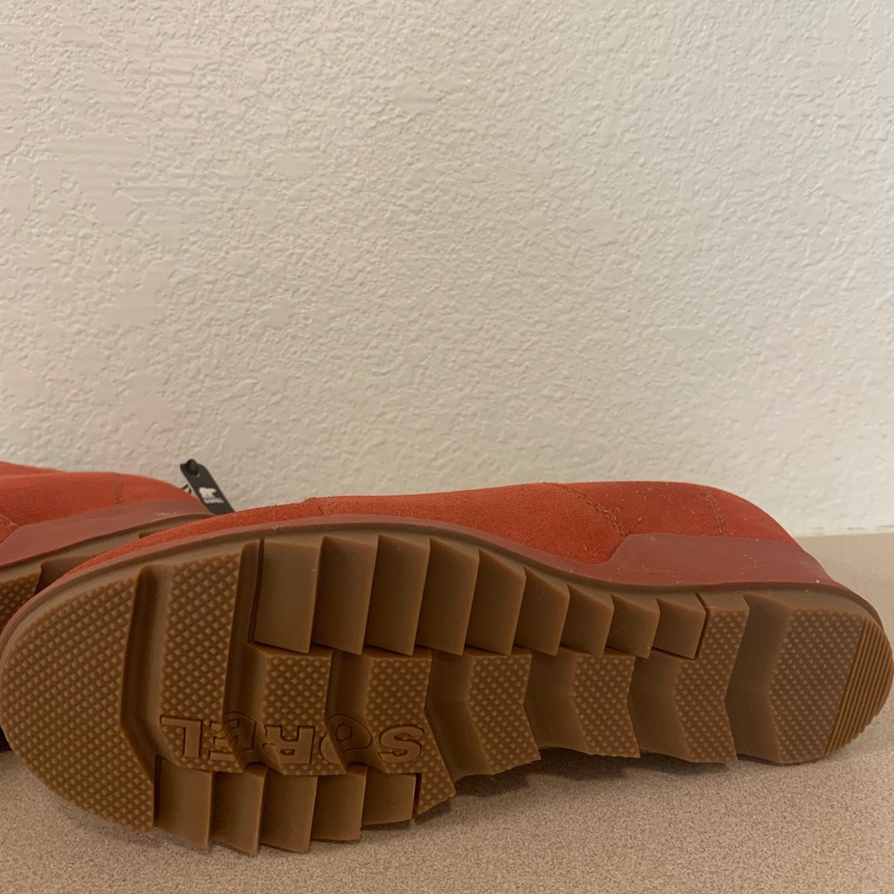 Sorel Orange Ankle Booties with Suede Texture - Picture 7 of 13